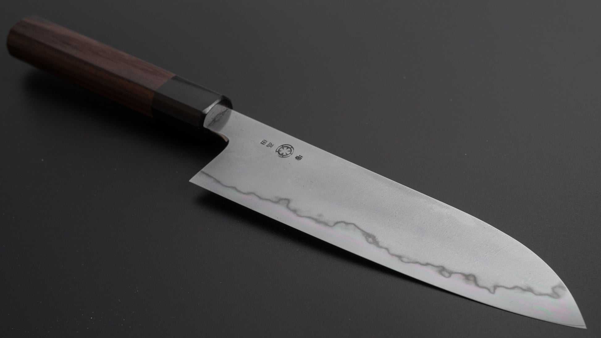 Takada no Hamono White #1 Suiboku Santoku 180mm Rosewood Handle - HITOHIRA