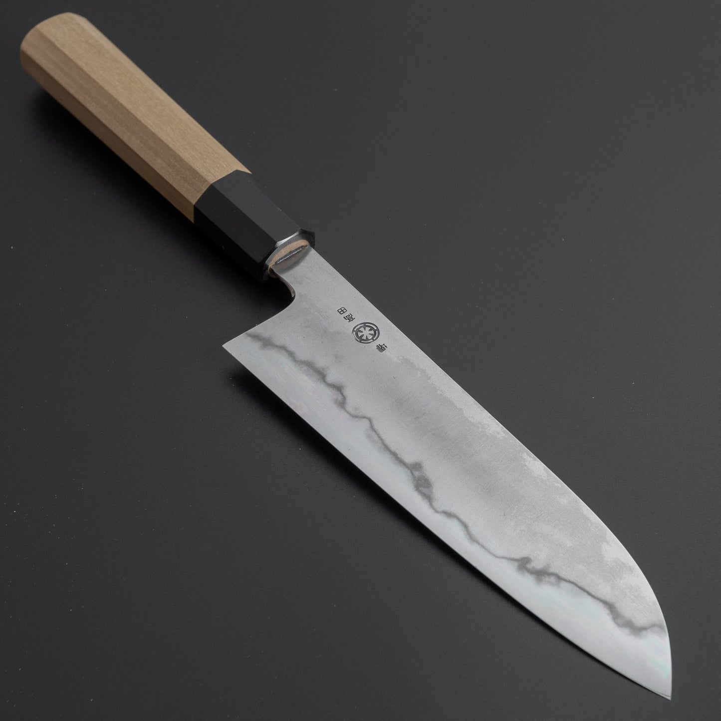 Takada no Hamono White #1 Suiboku Santoku 180mm Ho Wood Handle - HITOHIRA