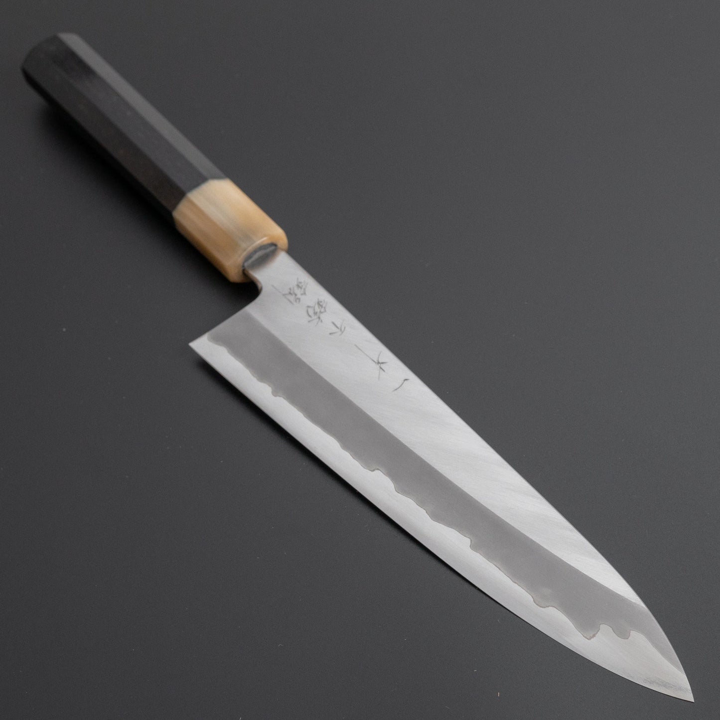 Hitohira Tanaka Kyuzo Blue #1 Stainless Clad Gyuto 210mm Taihei Ebony Handle - HITOHIRA