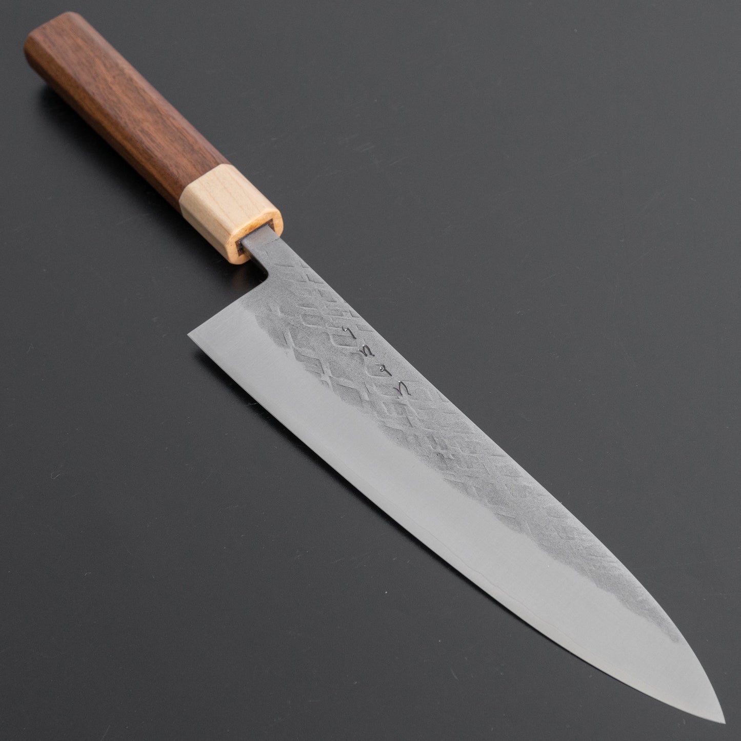 Hitohira TD SLD Tsuchime Gyuto 210mm Walnut Handle - HITOHIRA