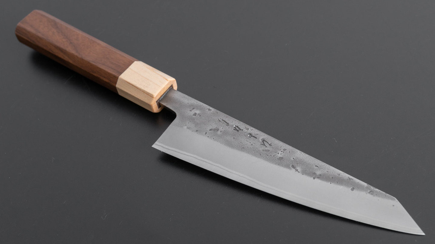 Hitohira TD Blue #2 Stainless Clad Nashiji Honesuki Kaku 150mm Walnut Handle - HITOHIRA