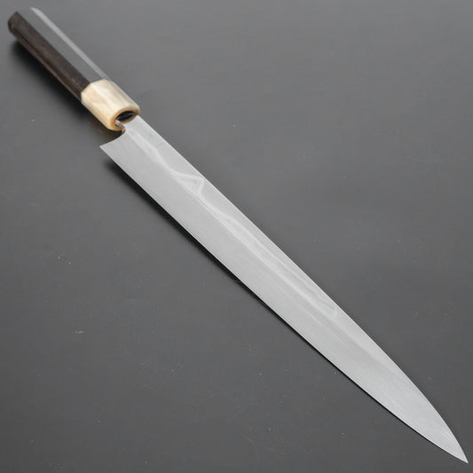 Hitohira Togashi White #1 Fuji Mizu Honyaki Yanagiba 330mm Taihei Ebony Handle (Saya) - HITOHIRA