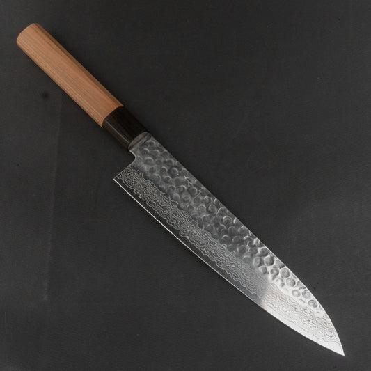 Hitohira HG Tsuchime Damascus Gyuto 210mm Cherry Wood Handle | HITOHIRA