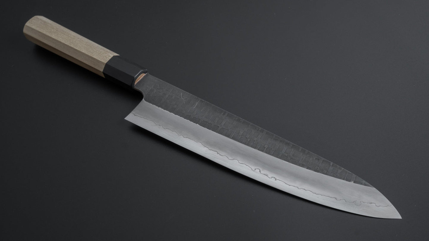 Hitohira Kikuchiyo Kyuzo Amime Silver #3 Gyuto 240mm Ho Wood Handle - HITOHIRA