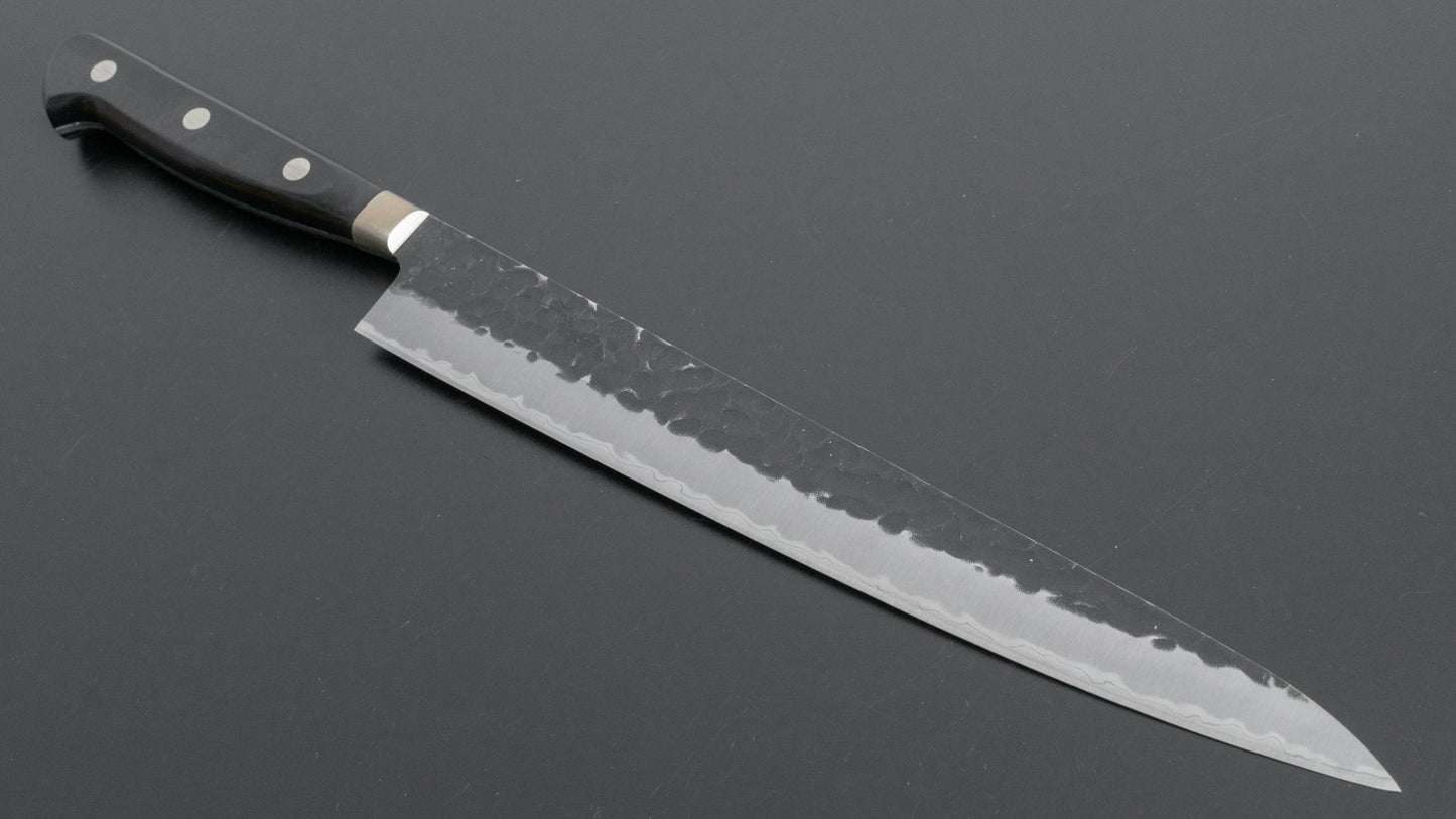 Hitohira Futana SB Kuro Tsuchime Sujihiki 240mm Pakka Handle (Yo) - HITOHIRA