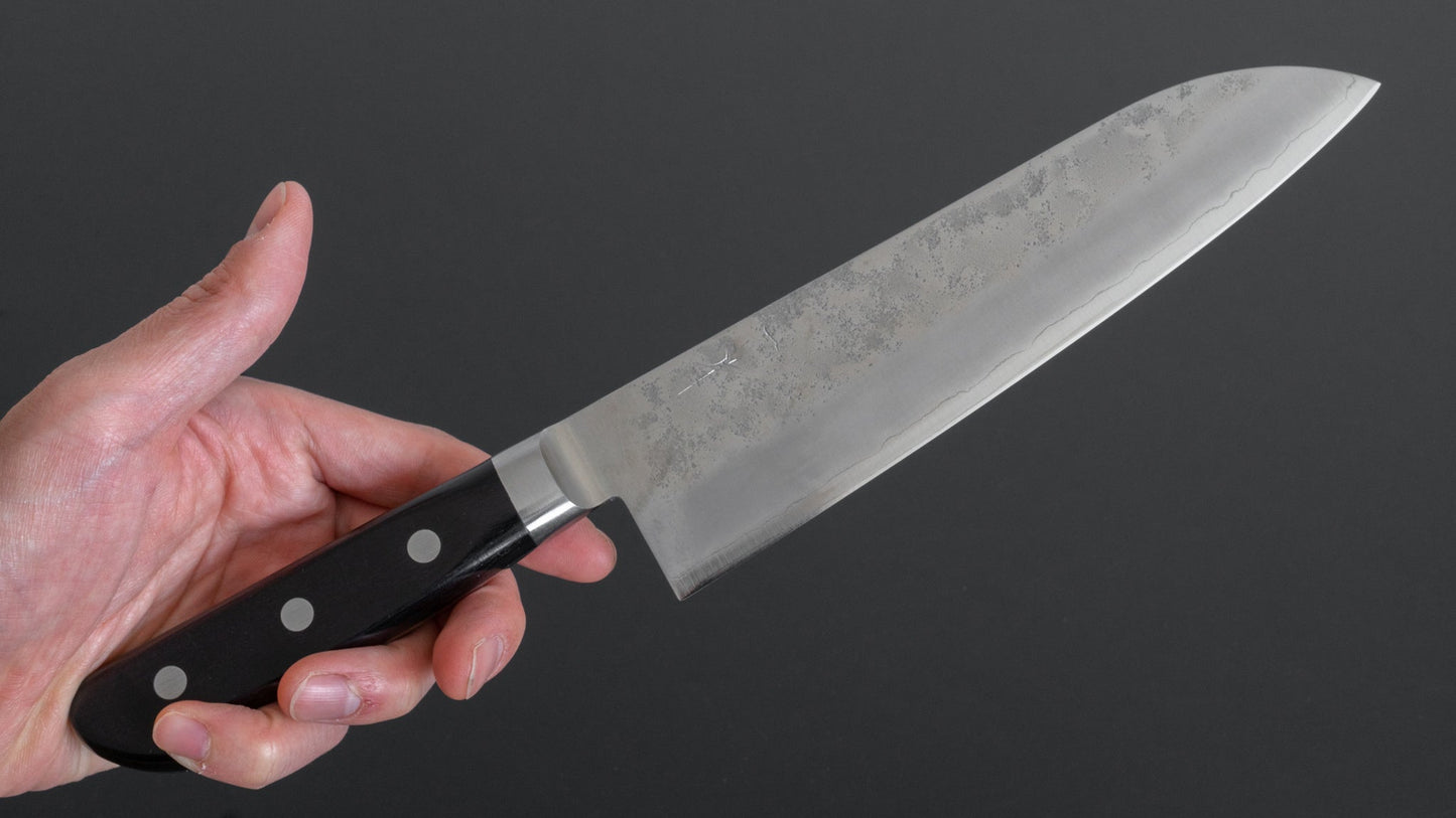 Hitohira Futana S3 Nashiji Santoku 180mm Pakka Handle (Yo) - HITOHIRA