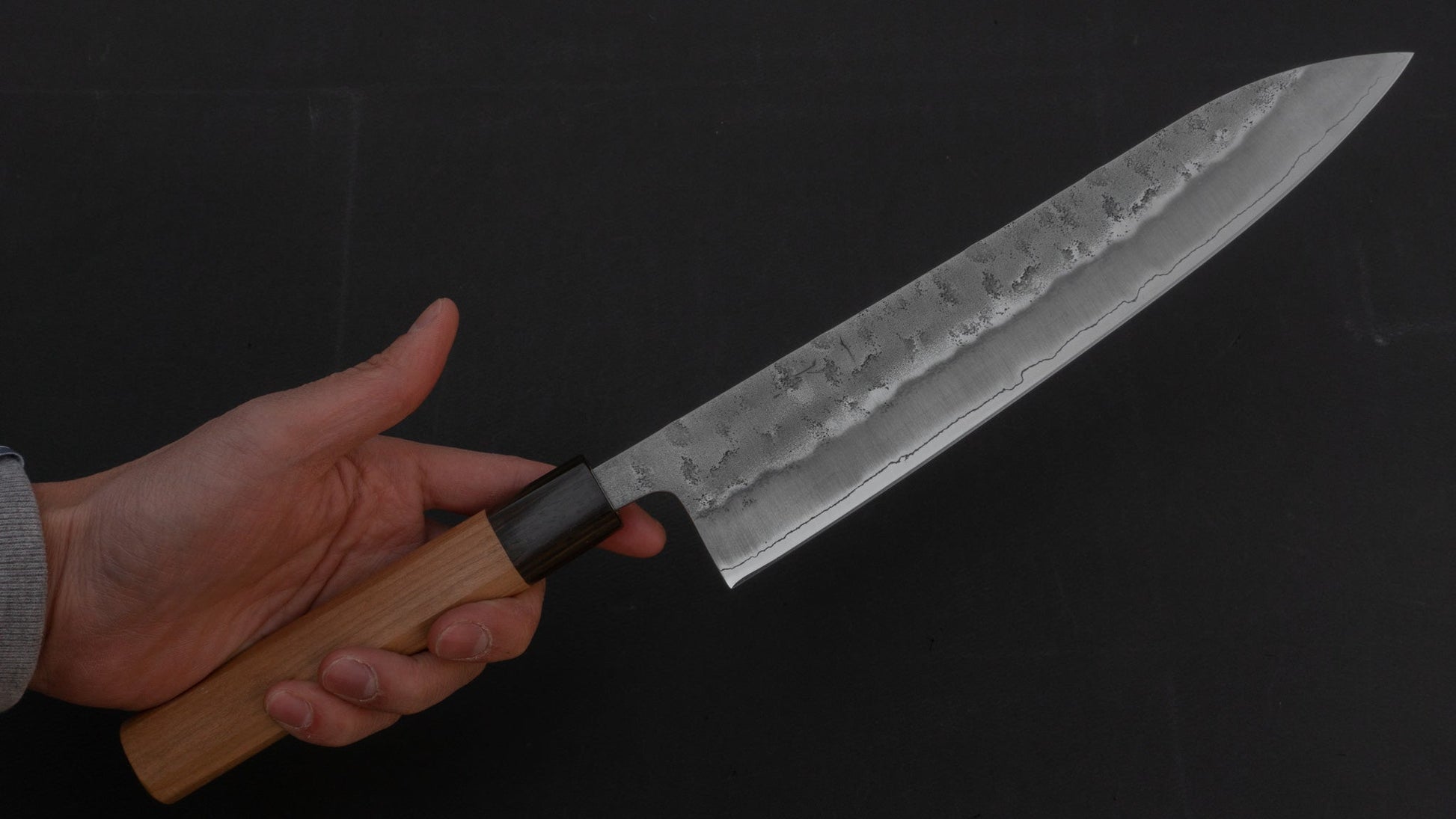 Hitohira Futana S3 Nashiji Gyuto 240mm Cherry Wood Handle | HITOHIRA