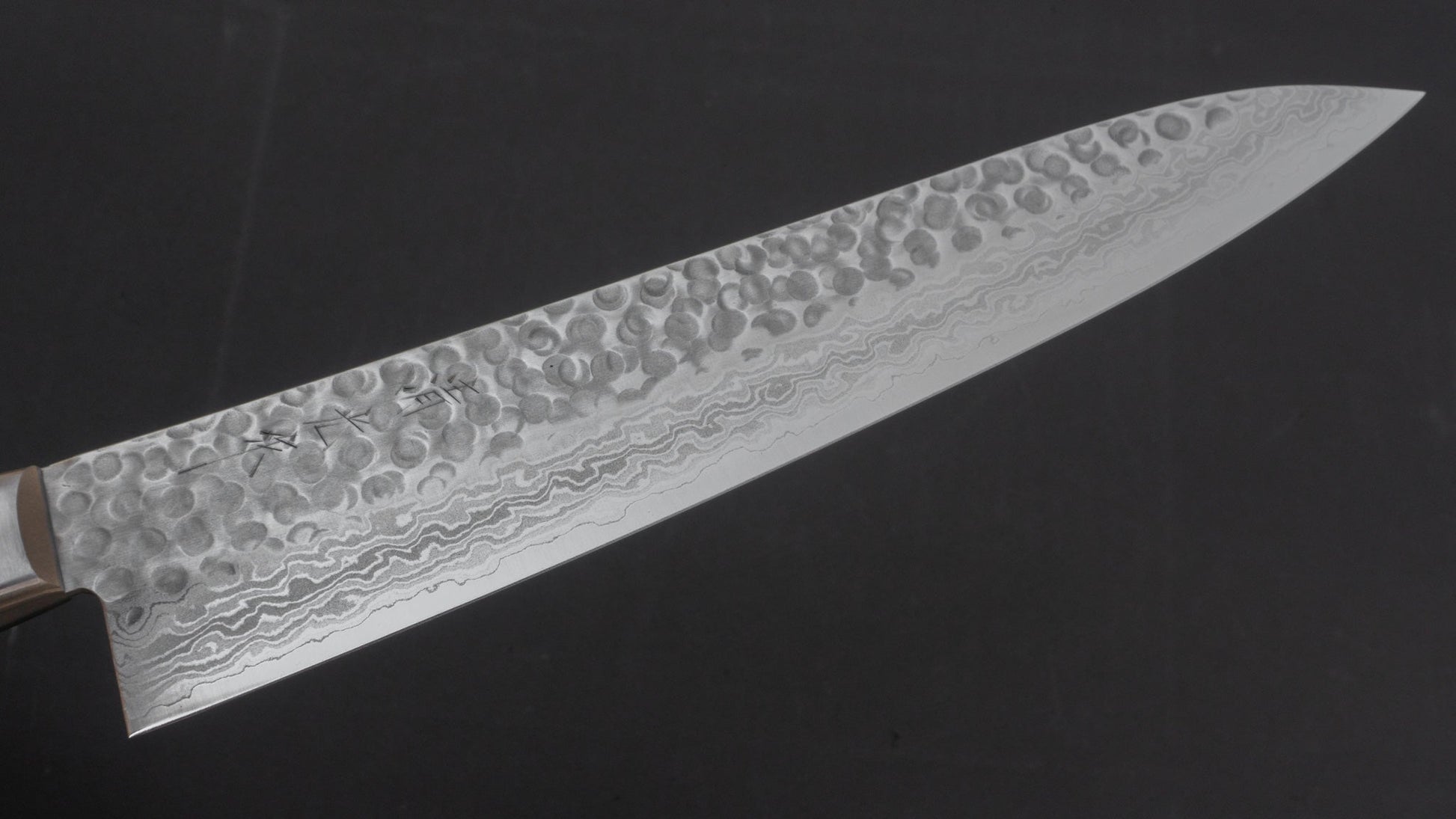 Morihei Kiyomitsu HG Tsuchime Damascus Gyuto 240mm Imitation Mahogany Handle | HITOHIRA