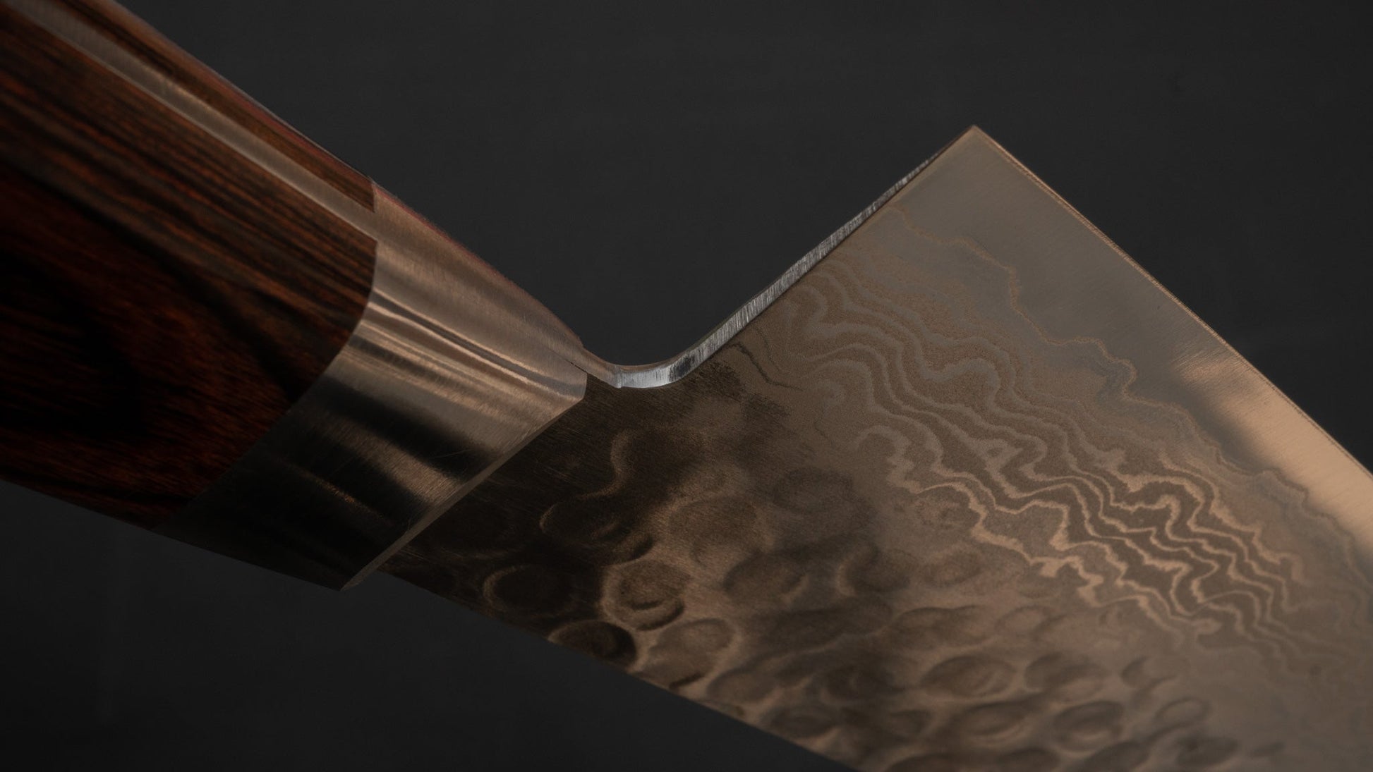 Morihei Kiyomitsu HG Tsuchime Damascus Gyuto 240mm Imitation Mahogany Handle | HITOHIRA