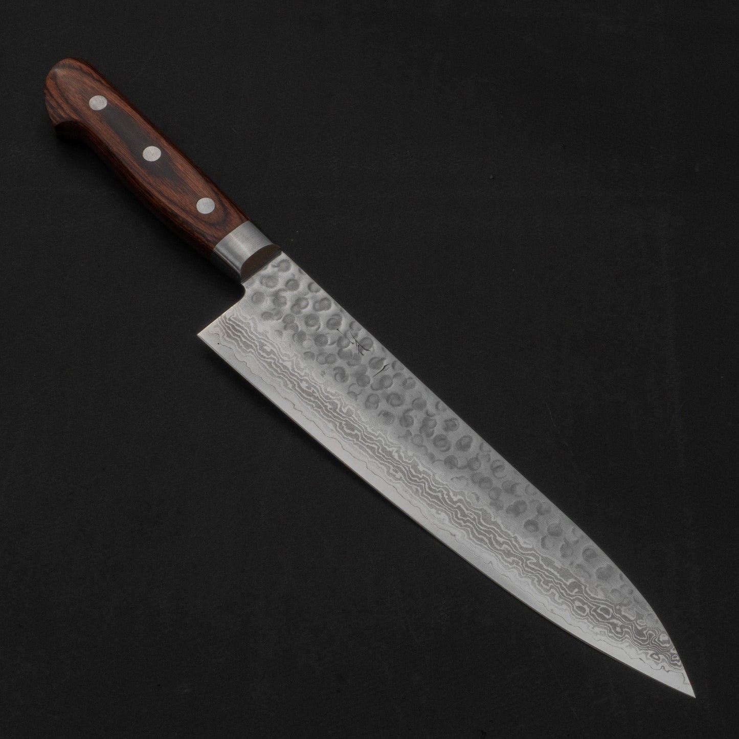 Hitohira HG Tsuchime Damascus Gyuto 210mm Imitation Mahogany Handle | HITOHIRA