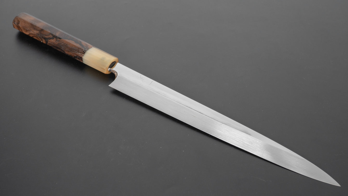 Hitohira Togashi White #1 Mizu Honyaki Yanagiba 240mm Ziricote Handle (Saya) - HITOHIRA