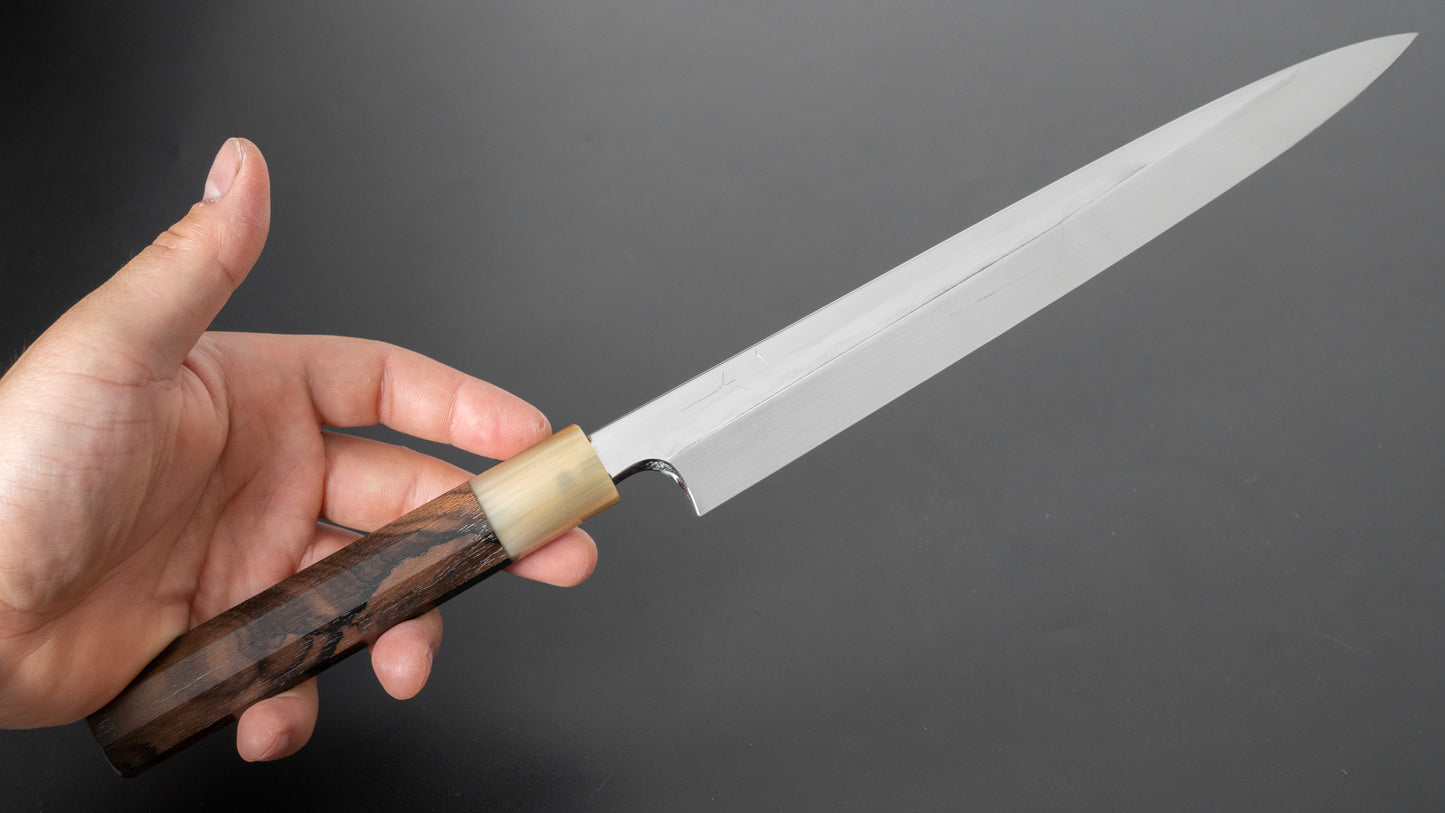 Hitohira Togashi White #1 Mizu Honyaki Yanagiba 240mm Ziricote Handle (Saya) - HITOHIRA