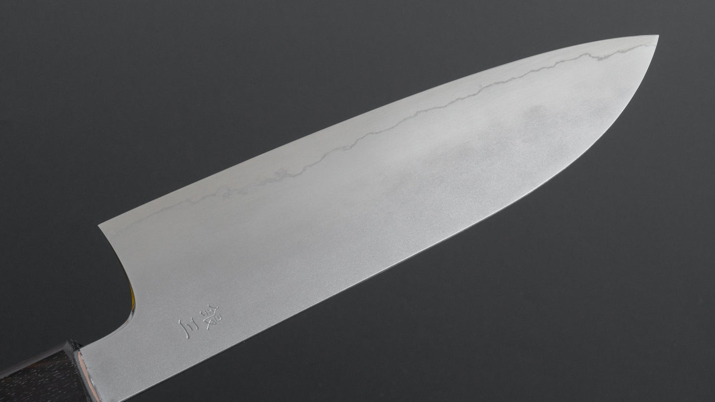 Hitohira Kikuchiyo Yohei Ginsan Kasumi Santoku 180mm Cherry Wood Handle - HITOHIRA