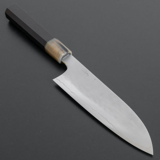 Hitohira Kikuchiyo Yohei Ginsan Kasumi Santoku 180mm Ebony Handle - HITOHIRA