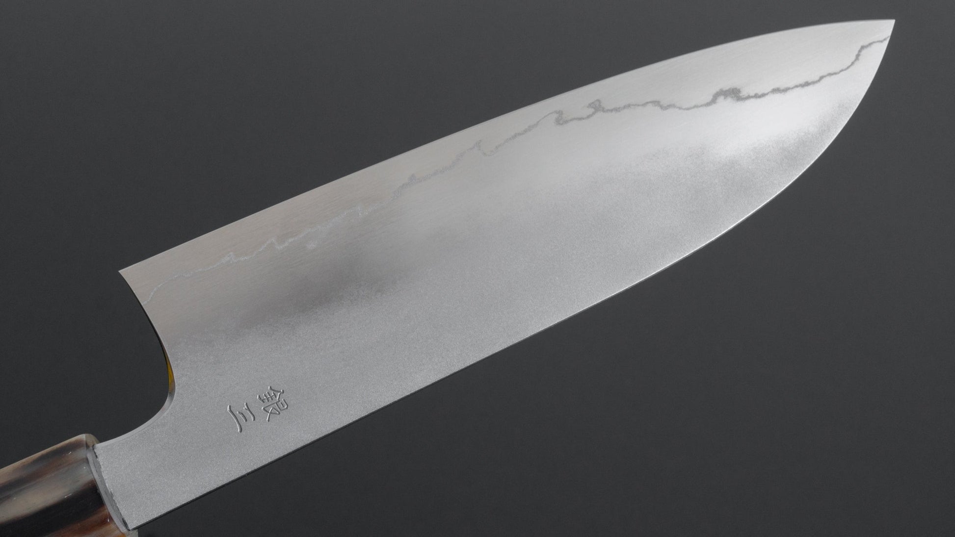 Hitohira Kikuchiyo Yohei Ginsan Kasumi Santoku 180mm Ebony Handle - HITOHIRA