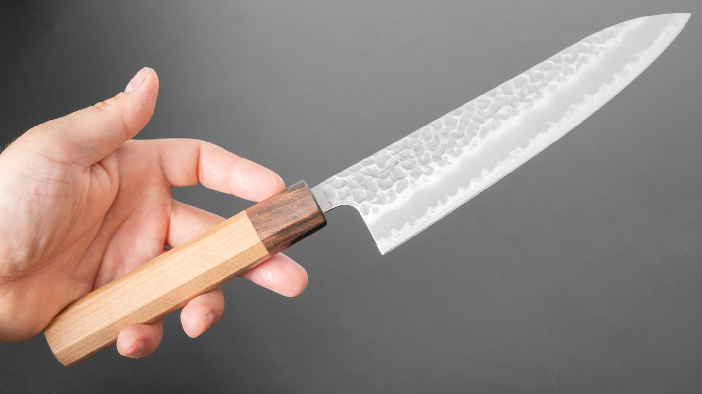 Hitohira Futana SB Migaki Tsuchime Gyuto 180mm Cherry Wood Handle - HITOHIRA