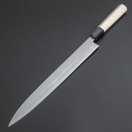 Mumei Stainless Left-Handed Yanagiba 300mm Ho Wood Handle - HITOHIRA