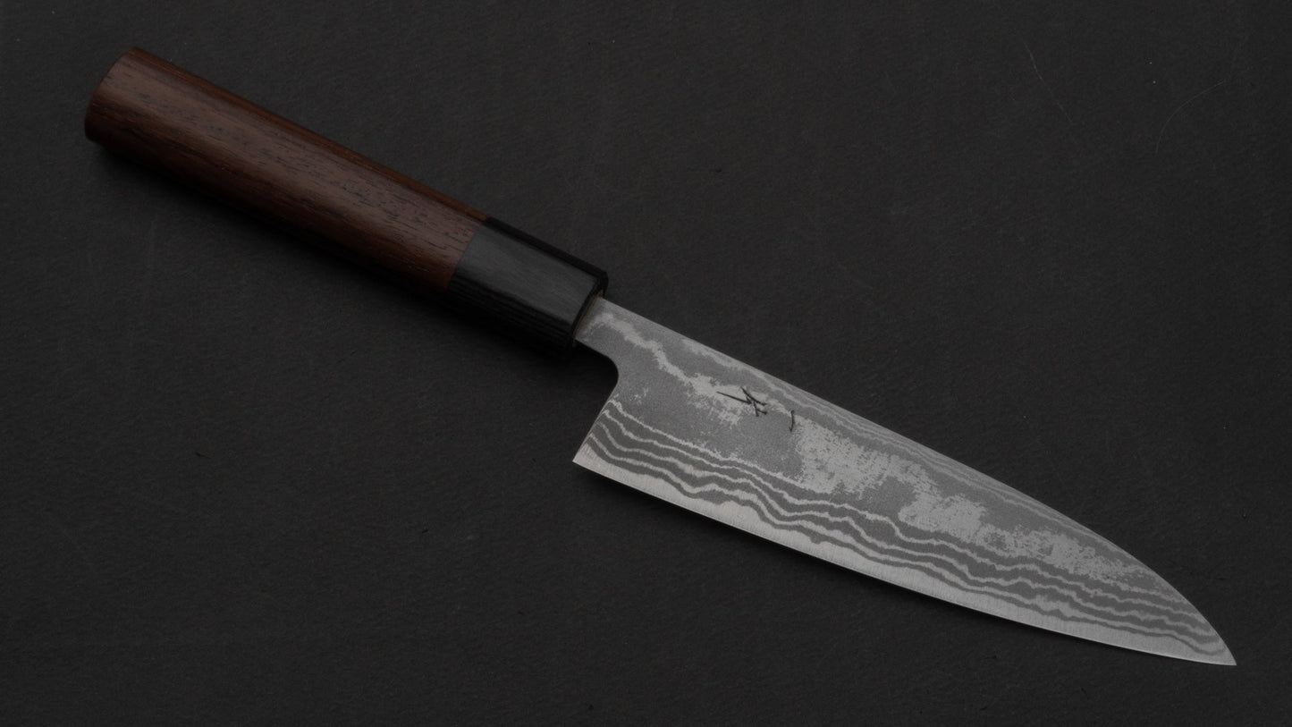 Hitohira GR Blue #2 Damascus Petty 135mm Rosewood Handle | HITOHIRA