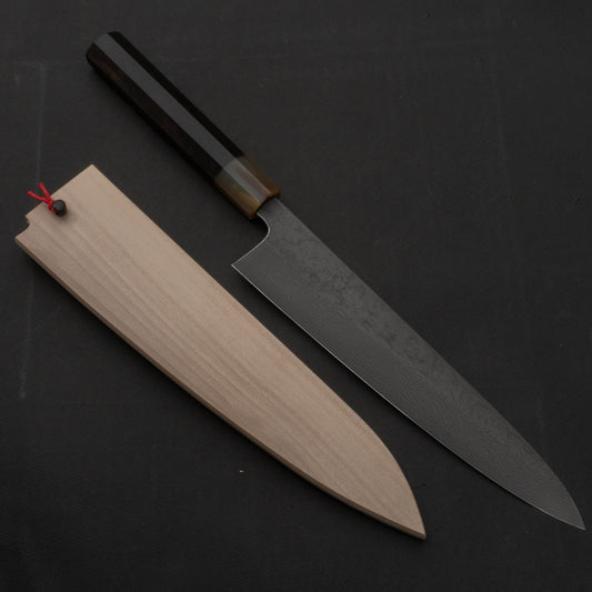 Hitohira Kambei Limited Special Coreless Damascuss Gyuto 240mm Taihei Ebony Handle (#1/ Come with Saya) | HITOHIRA