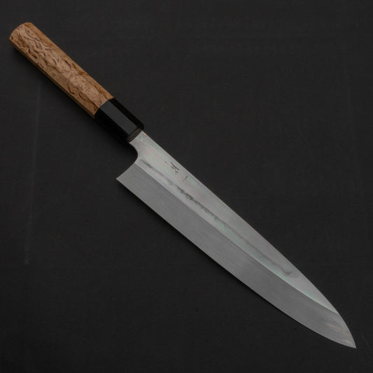 Hitohira Kikuchiyo Kambei Mizu-Honyaki White #2 Gyuto 240mm Taihei Masur Birch Handle | HITOHIRA