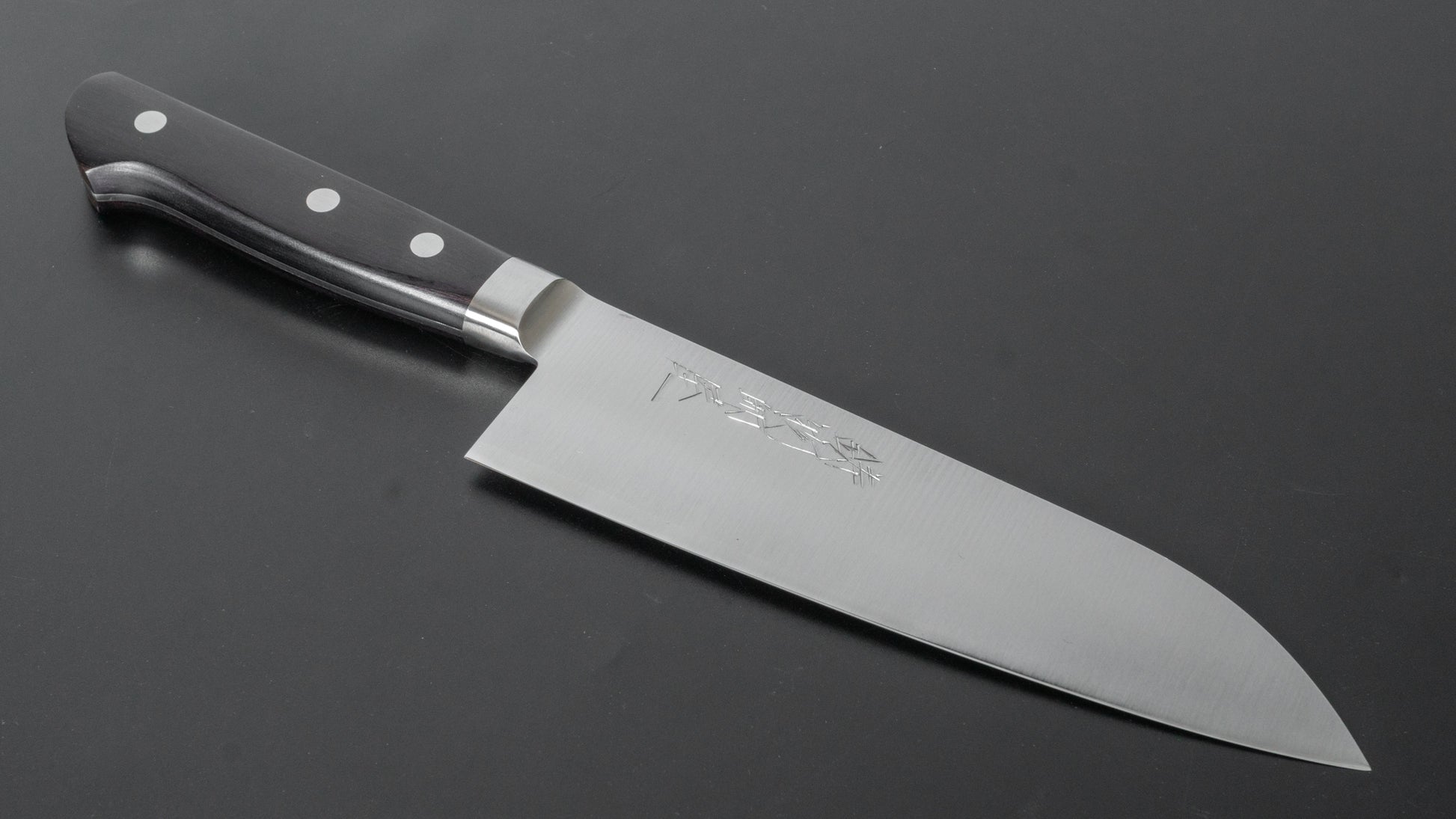 Hitohira Imojiya Blue #2 Stainless Clad Santoku 165mm Pakka Handle - HITOHIRA