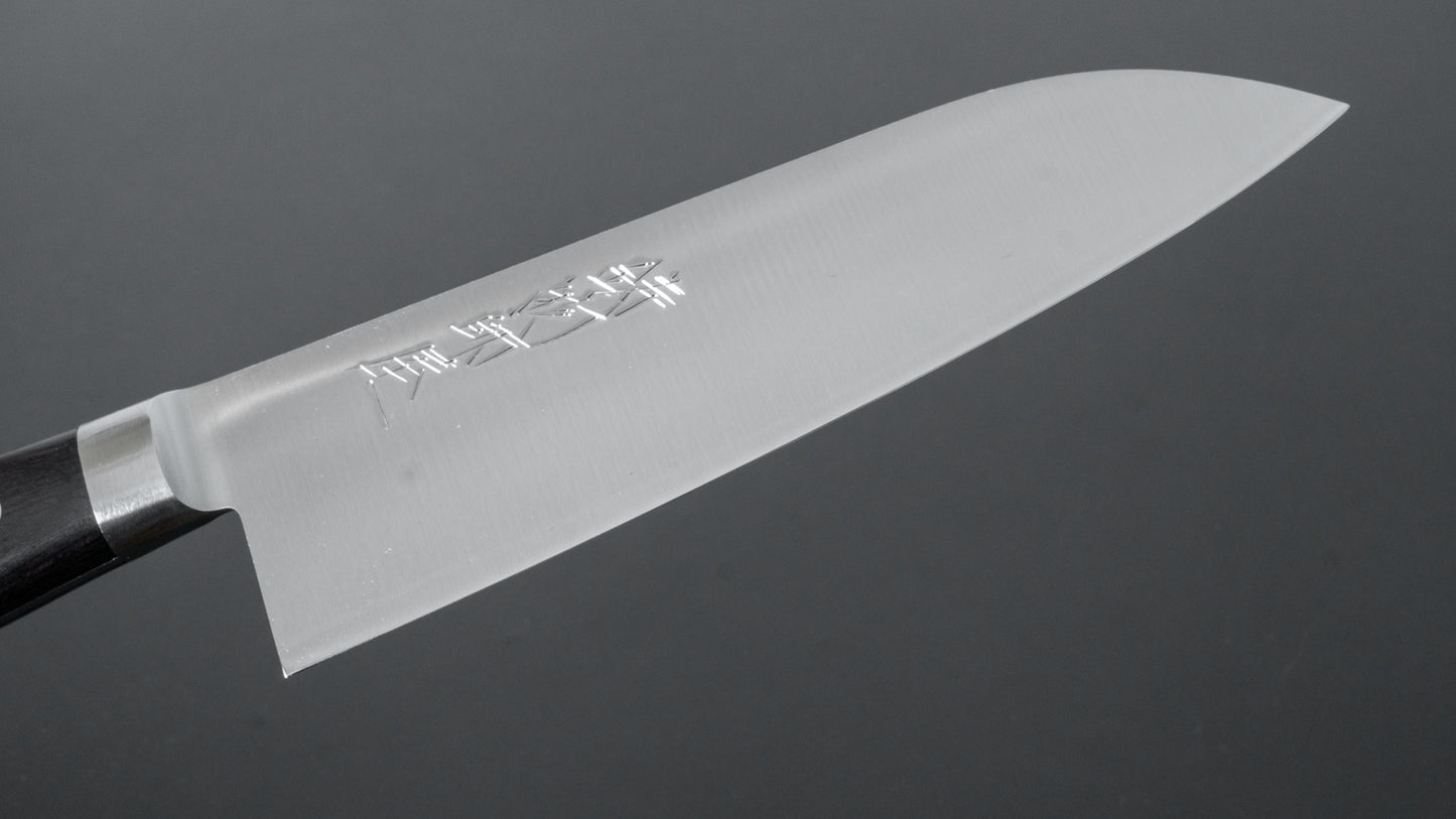 Hitohira Imojiya Blue #2 Stainless Clad Santoku 165mm Pakka Handle - HITOHIRA