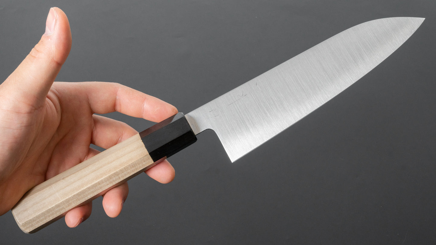 Hitohira Ashi White #2 Santoku 180mm Ho Wood Handle - HITOHIRA