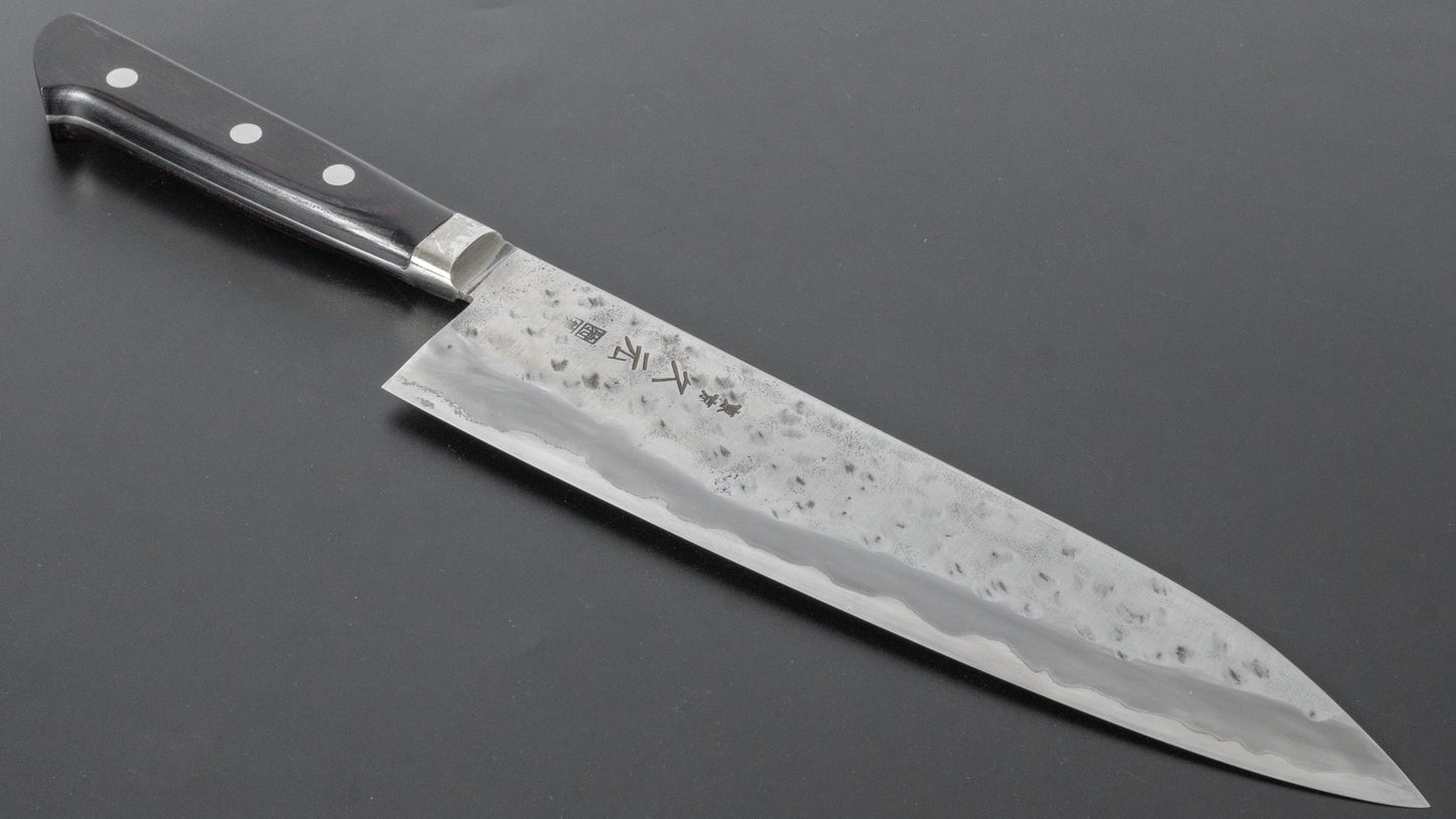 Morihei Hisamoto White #1 Tsuchime Stainless Clad Gyuto 210mm Pakka Handle (Fine Finish) - HITOHIRA