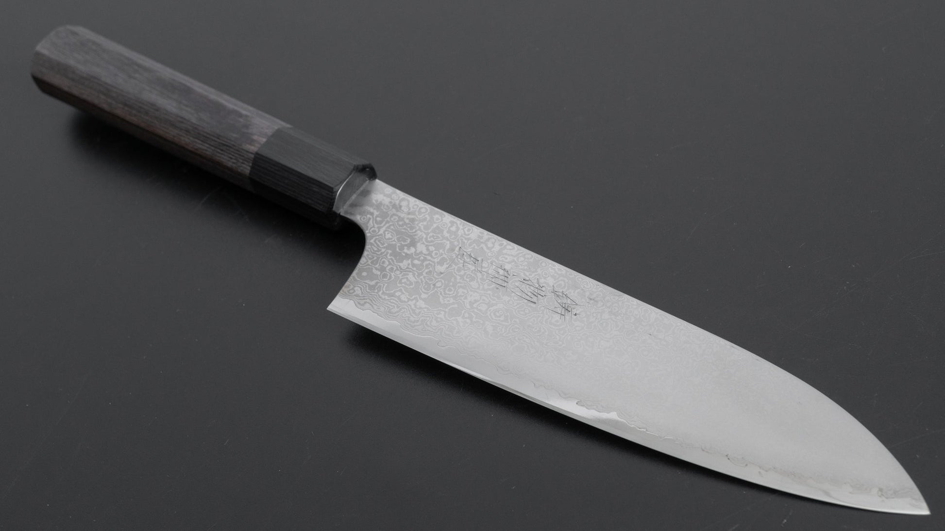 Hitohira Imojiya TH Damascus Santoku 180mm Pakka Handle (Gray) - HITOHIRA