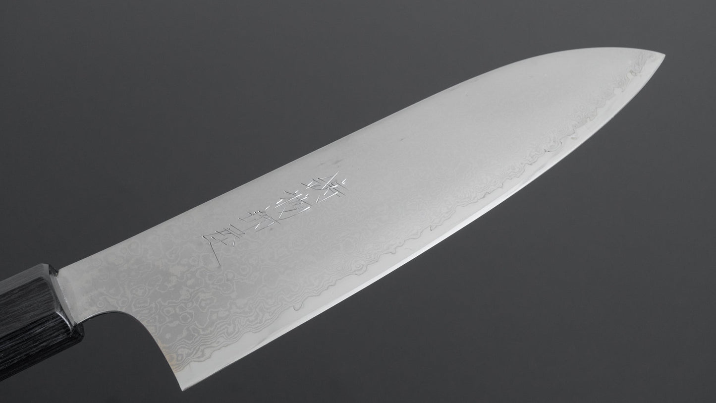 Hitohira Imojiya TH Damascus Santoku 180mm Pakka Handle (Gray) - HITOHIRA