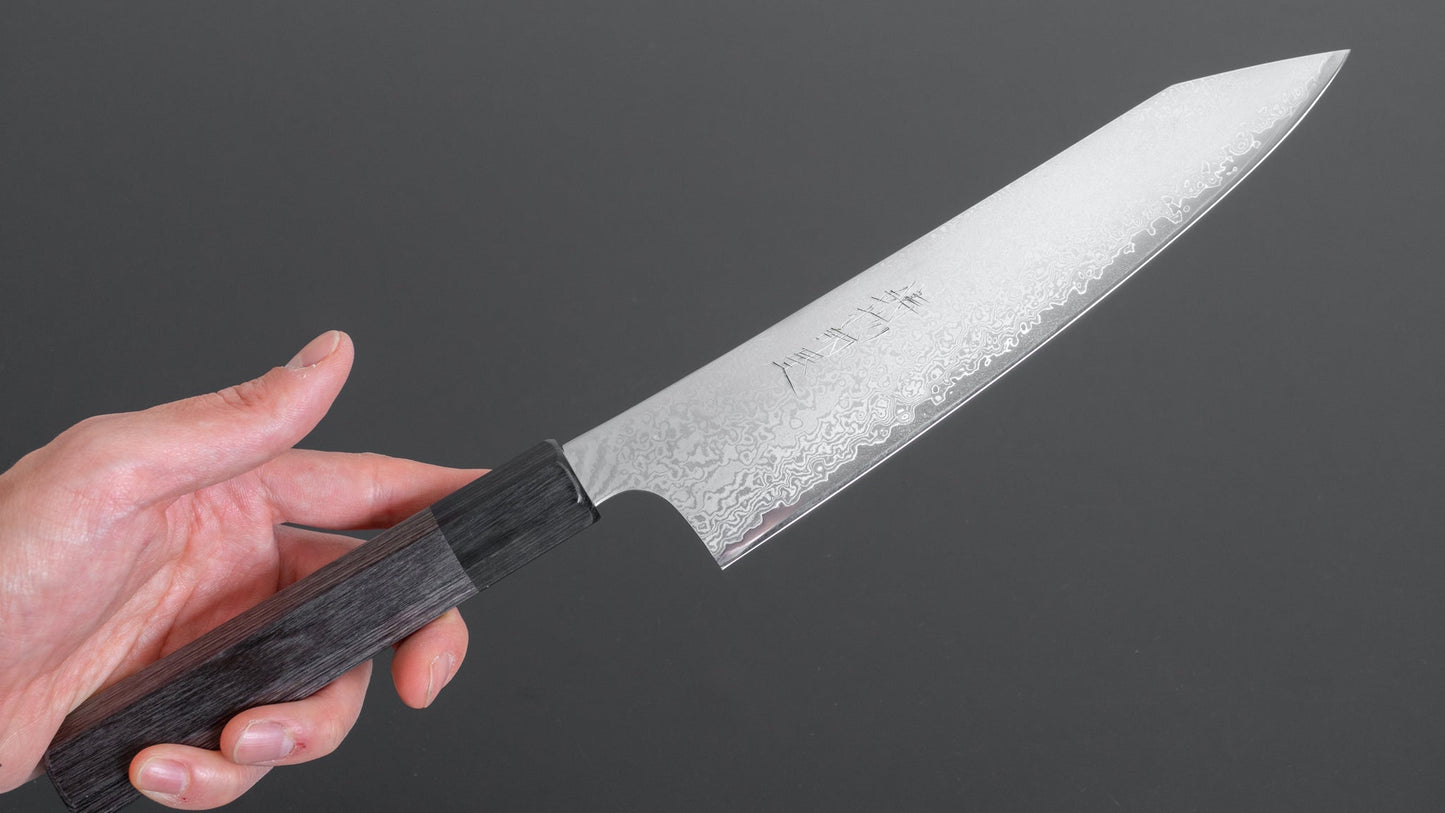 Hitohira Imojiya TH Damascus Kiritsuke Gyuto 210mm Pakka Handle (Gray) - HITOHIRA