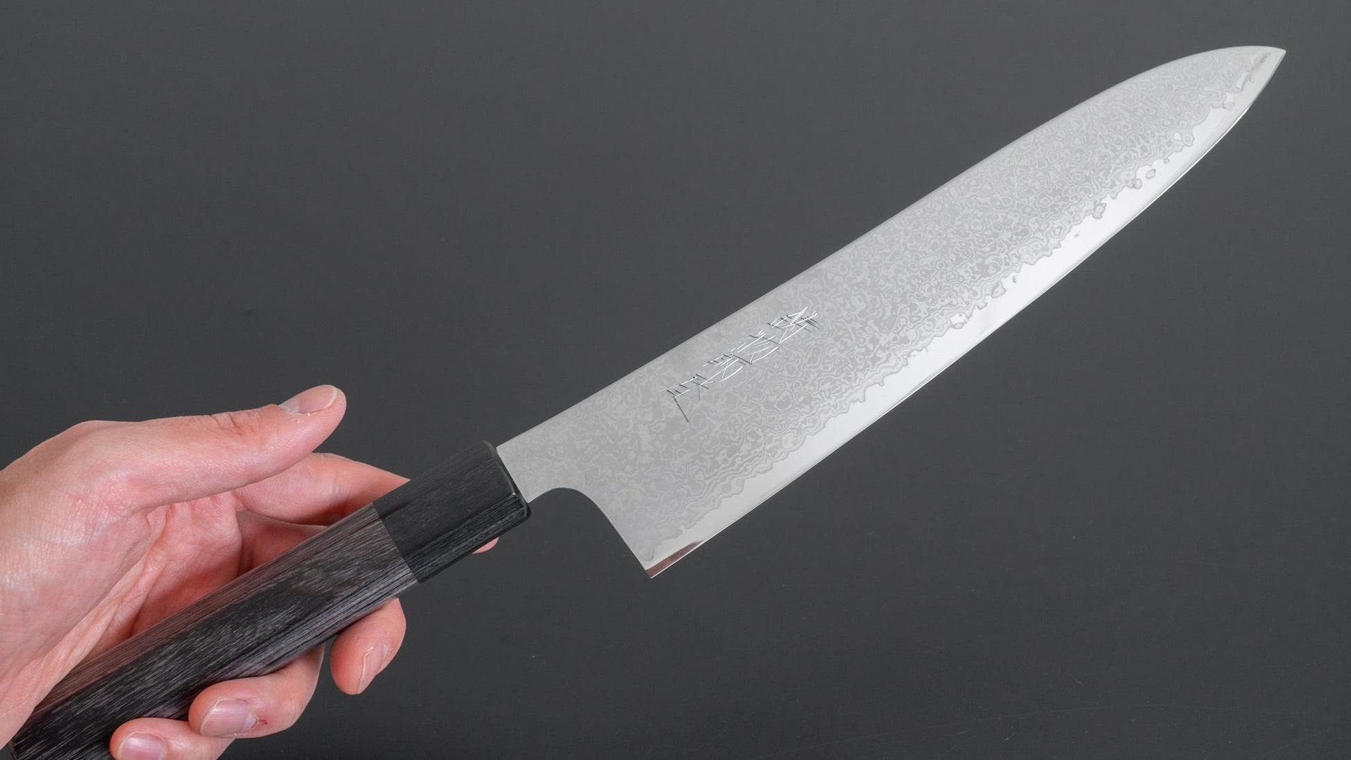 Hitohira Imojiya TH Damascus Gyuto 240mm Pakka Handle (Gray) - HITOHIRA