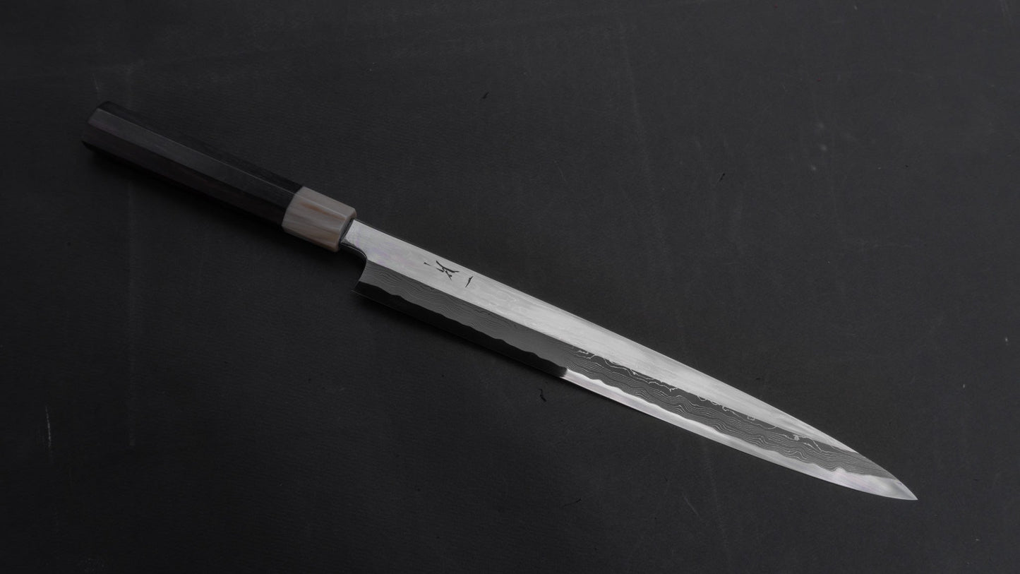 Hitohira Kikuchiyo Mosuke Enmon White #1 Yanagiba 300mm Taihei Ebony Handle (Saya) | HITOHIRA