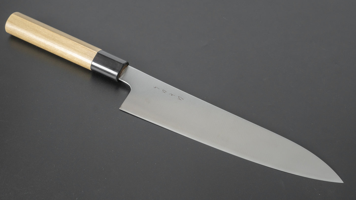 Hitohira KH Stainless Gyuto 210mm Ho Wood Handle (D-Shape) - HITOHIRA