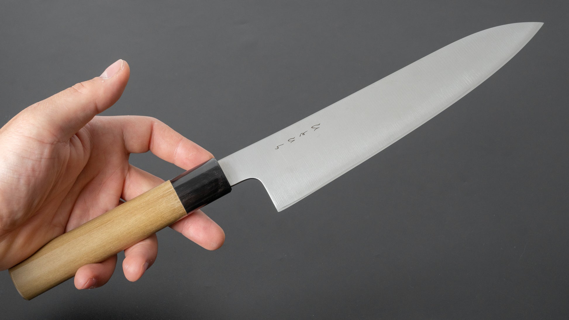 Hitohira KH Stainless Gyuto 210mm Ho Wood Handle (D-Shape) - HITOHIRA