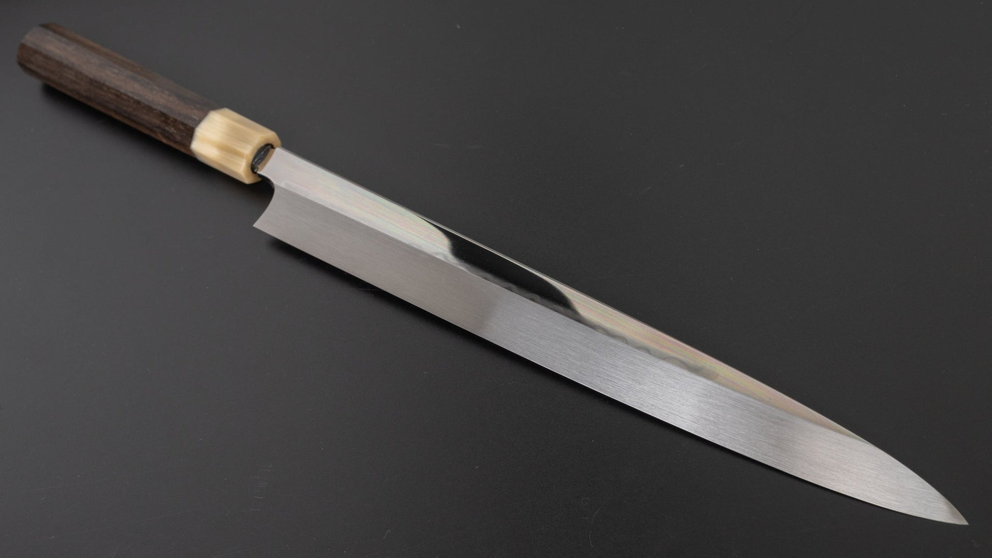 Hitohira Togashi Kambei White #1 Mizu Honyaki Yanagiba 300mm Taihei Ebony Handle (Limited/ Saya/ #004) | HITOHIRA