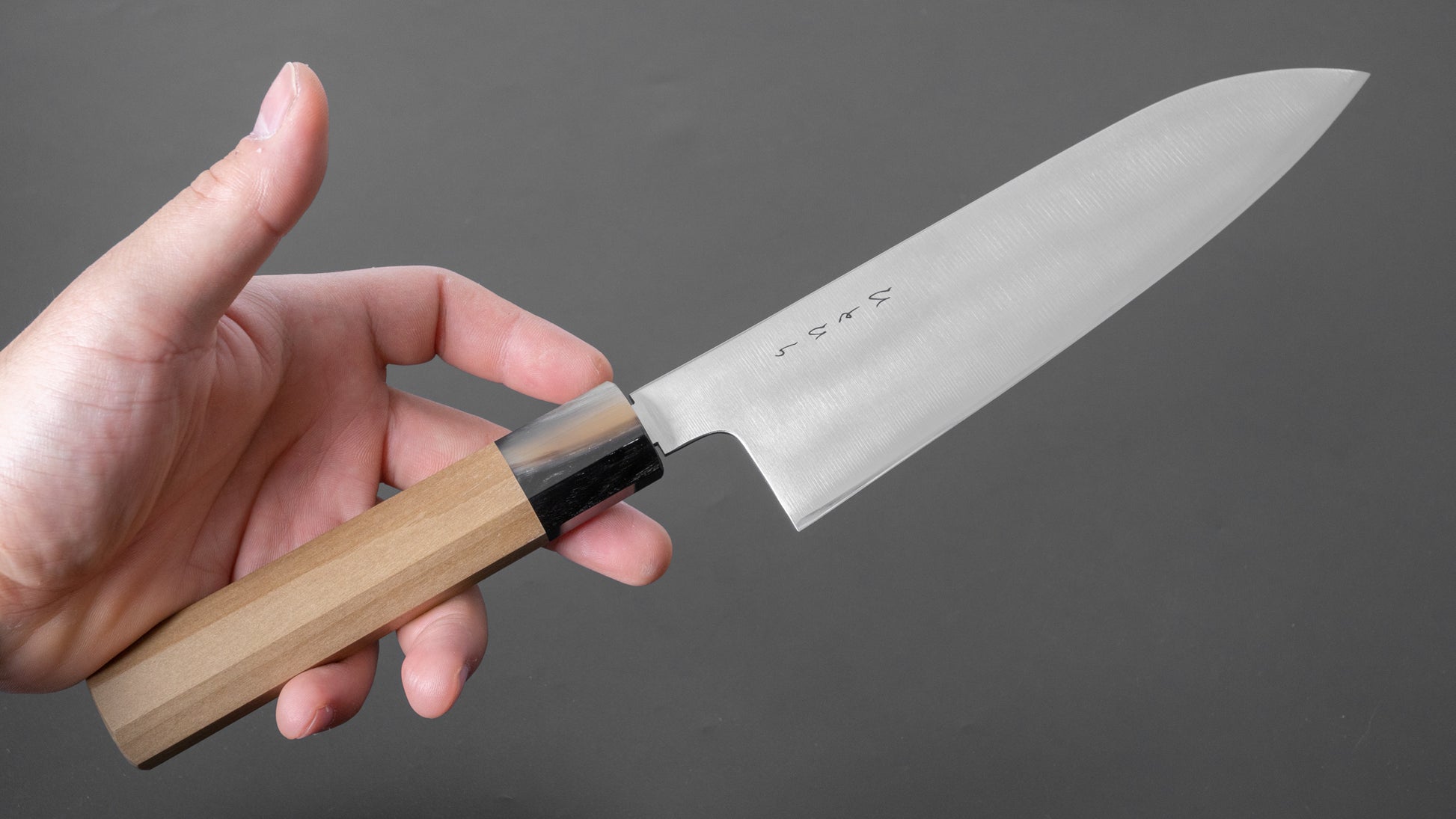 Hitohira KH Stainless Santoku 180mm Ho Wood Handle (Octagonal) - HITOHIRA