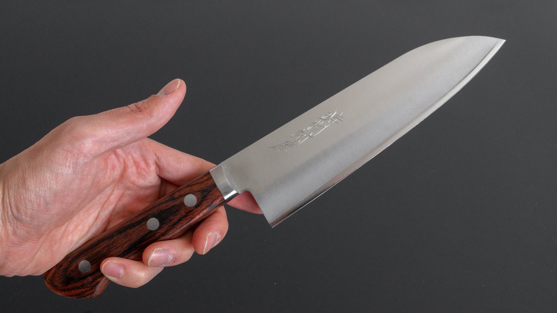 Hitohira Imojiya MZ VG-1 Santoku 165mm Imitation Mahogany Handle - HITOHIRA