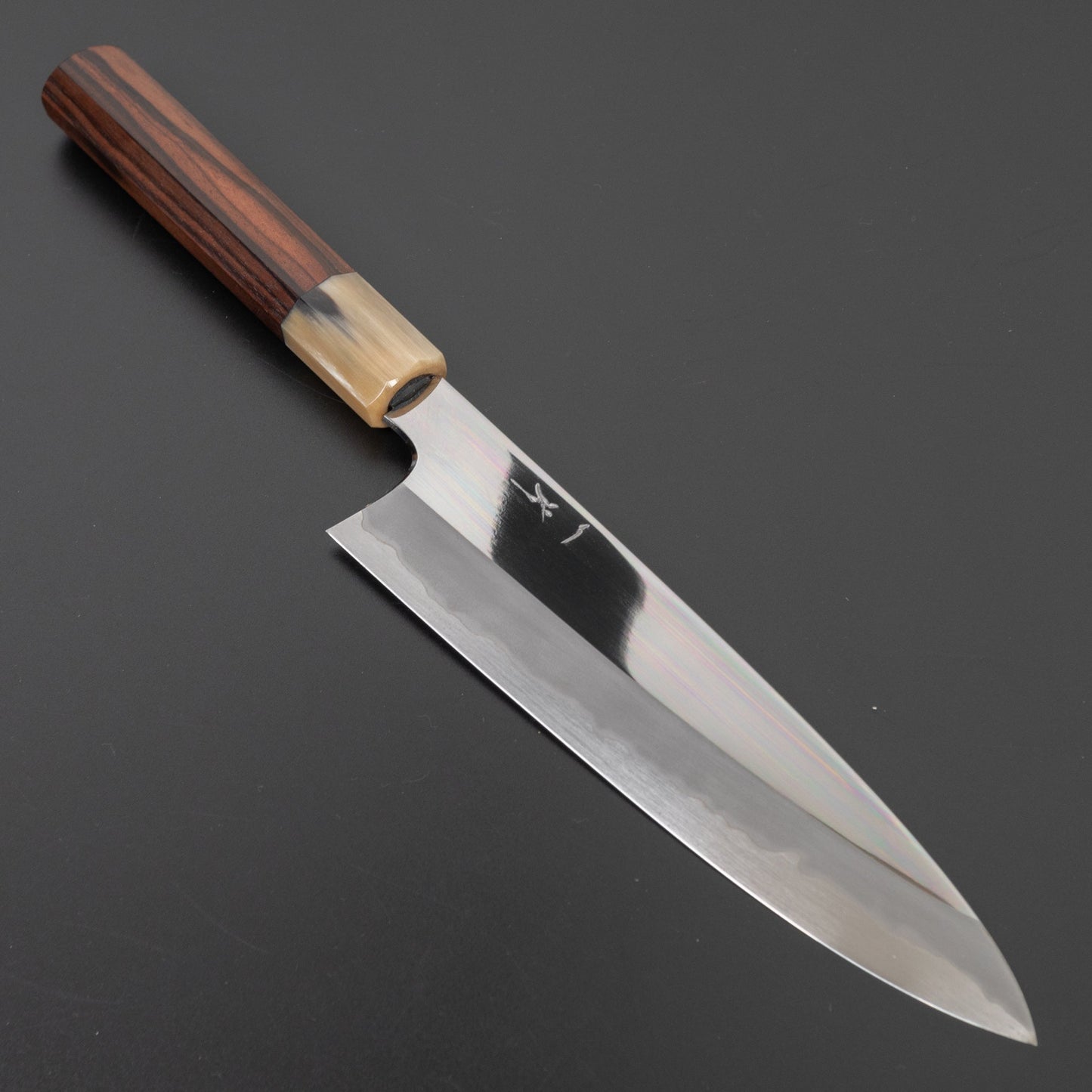 Hitohira Togashi Blue #1 Stainless Clad Gyuto 210mm Taihei Ebony Handle (Mirror Polished/ Saya) | HITOHIRA