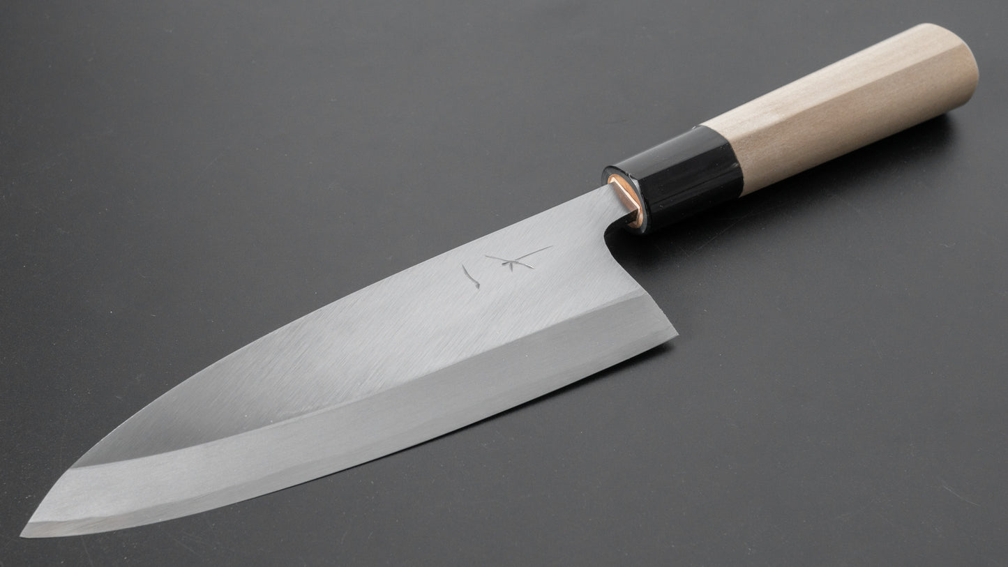 Hitohira Gorobei Blue #2 Left-Handed Deba 165mm Ho Wood Handle (D-Shape) - HITOHIRA