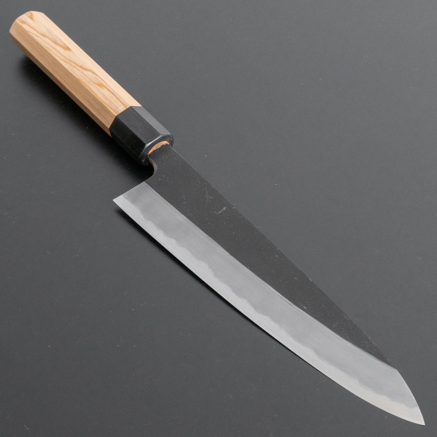 Hitohira Tanaka Kyuzo Blue #1 Kurouchi Gyuto 210mm Yakusugi Cedar Handle - HITOHIRA