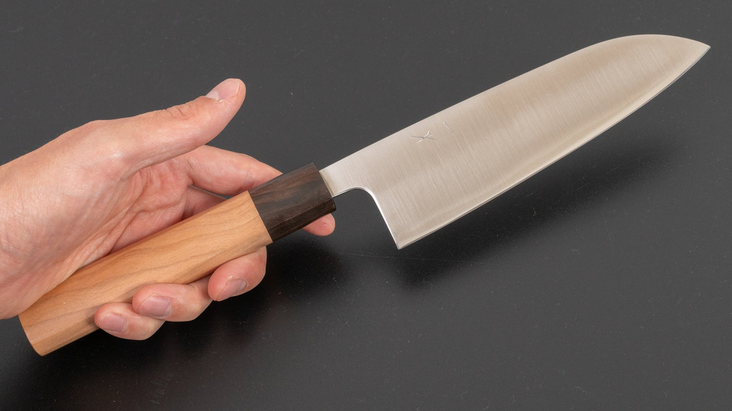 Hitohira Futana S3 Migaki Santoku 165mm Cherry Wood Handle | HITOHIRA