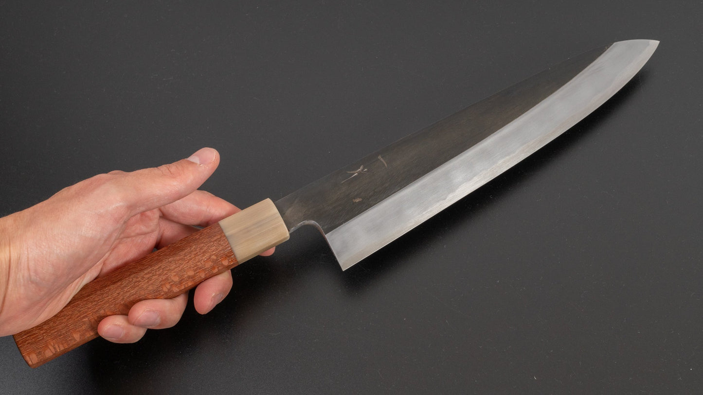 Hitohira Kikuchiyo Kyuzo White #2 Kurouchi Gyuto 240mm Lacewood Handle | HITOHIRA