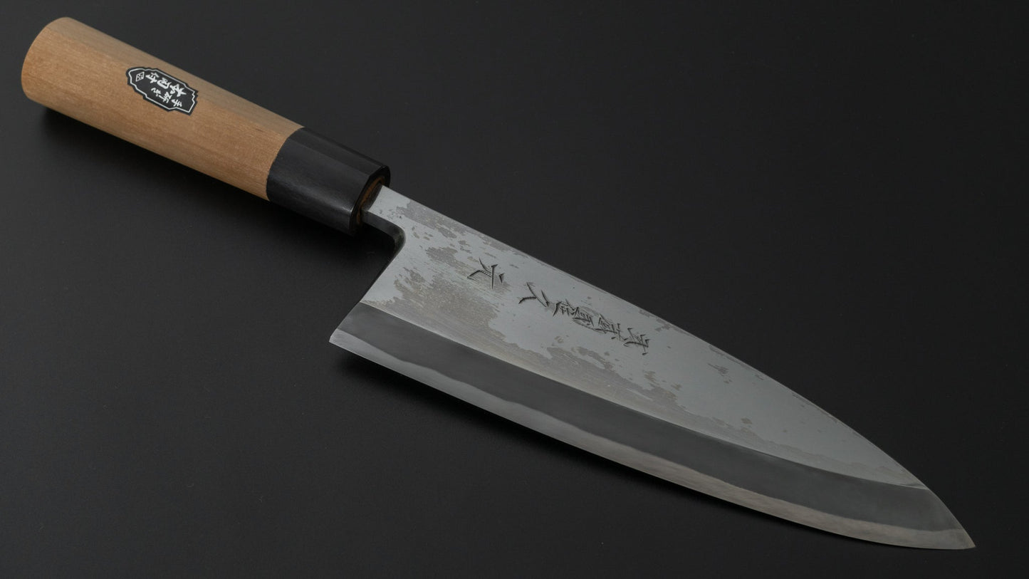 Morihei Hisamoto Mirror Polished Blue #2 Deba 210mm Ho Wood Handle - HITOHIRA