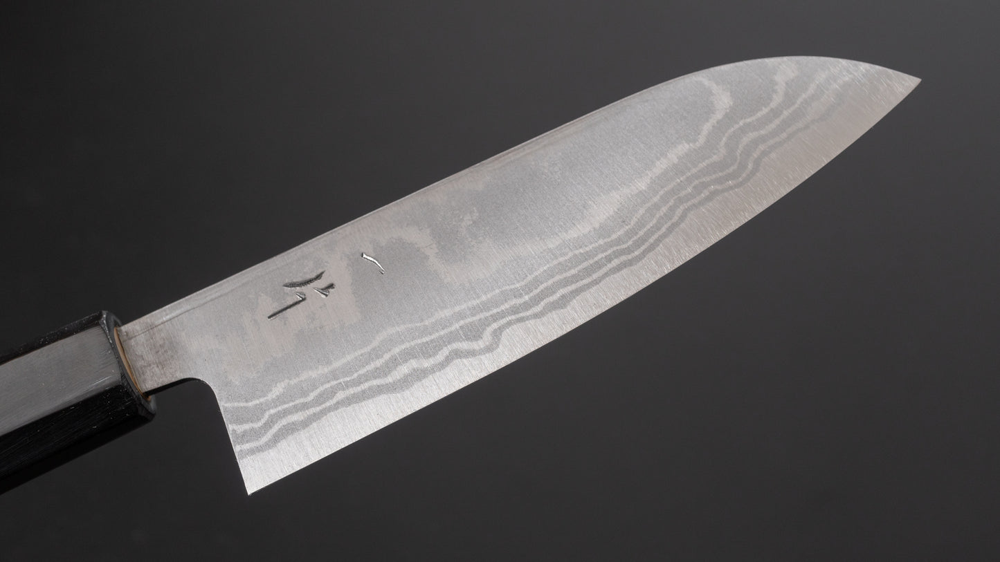 Hitohira GR Blue #2 Damascus Santoku 135mm Ho Wood Handle - HITOHIRA