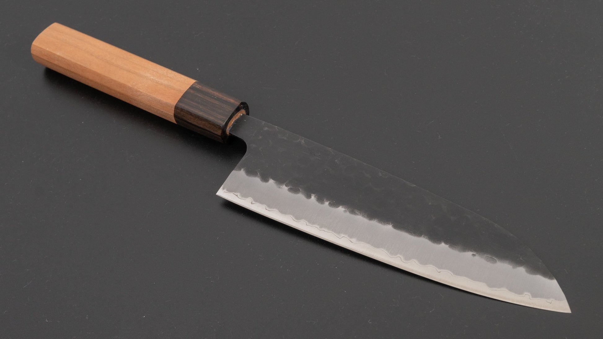 Hitohira Futana SB Kuro Tsuchime Santoku 170mm Cherry Wood Handle | HITOHIRA