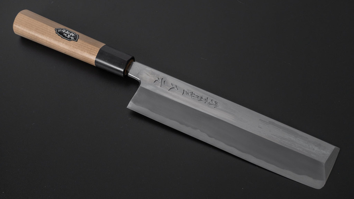 Morihei Hisamoto Mirror Polished Blue #2 Usuba 225mm Ho Wood Handle - HITOHIRA