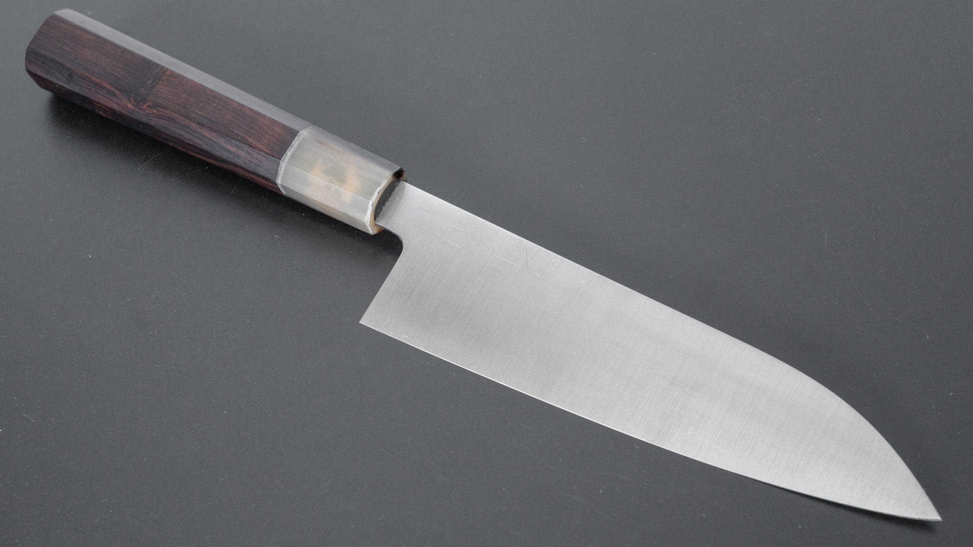 Hitohira Ashi White #2 Santoku 165mm Ebony Handle - HITOHIRA