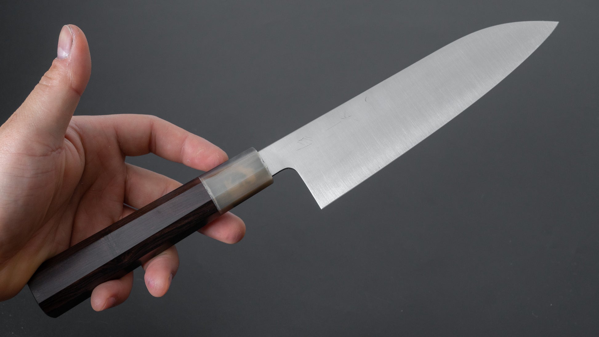 Hitohira Ashi White #2 Santoku 165mm Ebony Handle - HITOHIRA