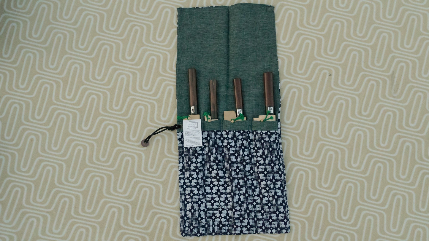 Hitohira Kimono Knife Roll Small (4 Pocket) | HITOHIRA